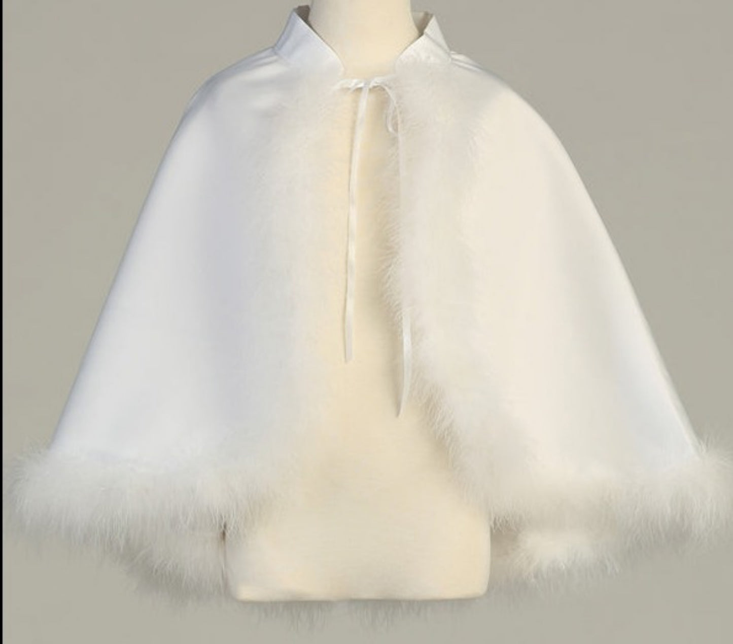 Satin Cape Feather Trim