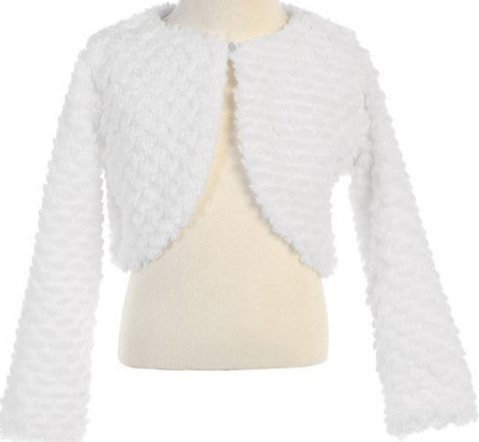 White Faux Fur Bolero