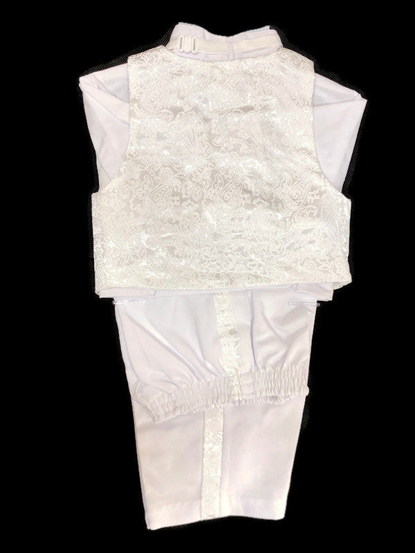 White Regular Fit 6pc Jacquard Tuxedo