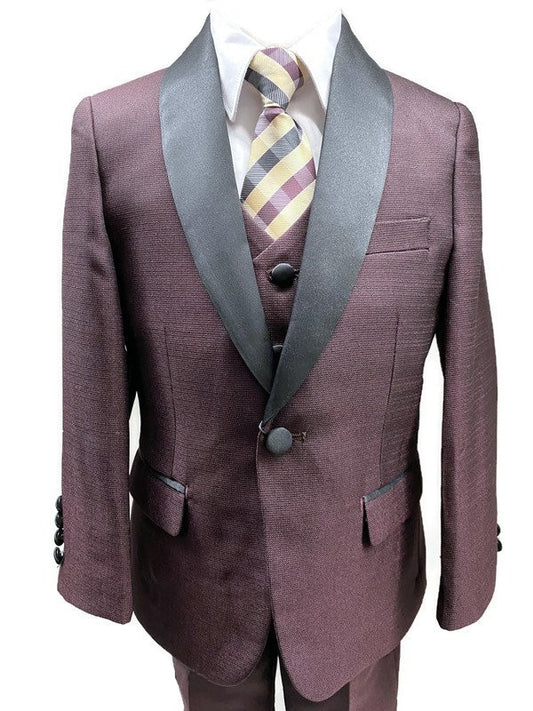 Burgundy Patterned Slim Fit