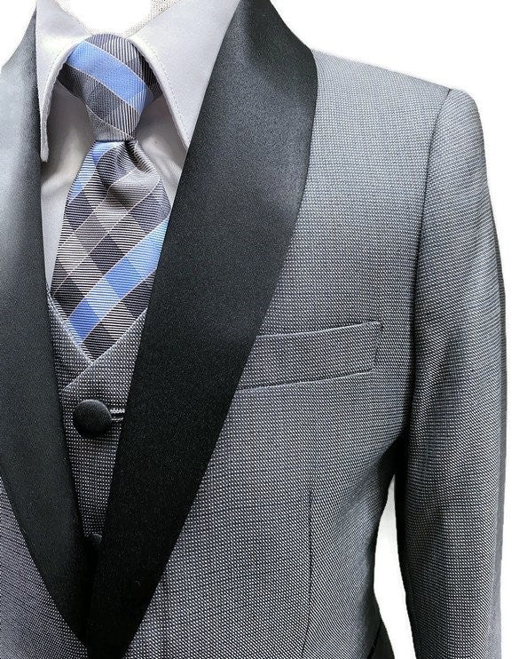 Grey Patterned Slim Fit