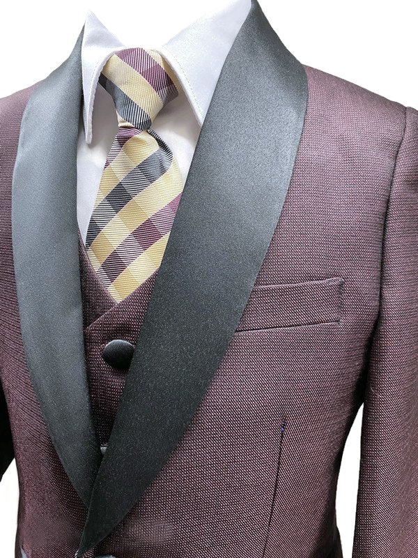 Burgundy Patterned Slim Fit