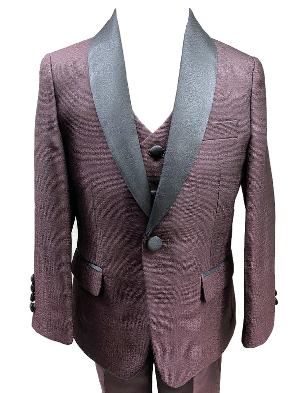 Burgundy Patterned Slim Fit