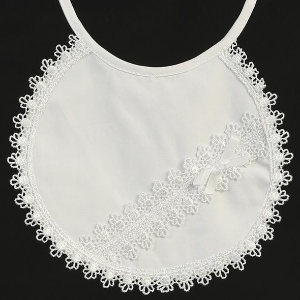 Cotton Bib with Lace Trims