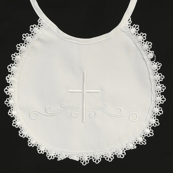 Cotton Bib Embroidered Cross Lace