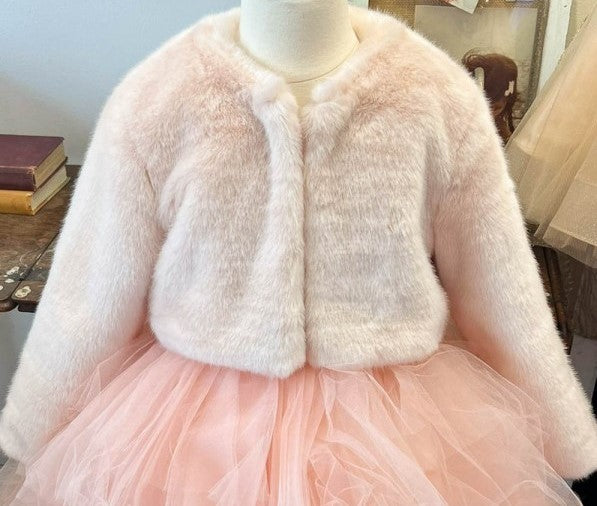 Faux Fur Deluxe Bolero Blush