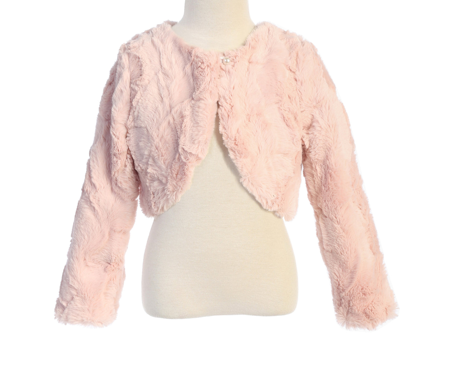 Faux Fur Soft Marble Bolero White