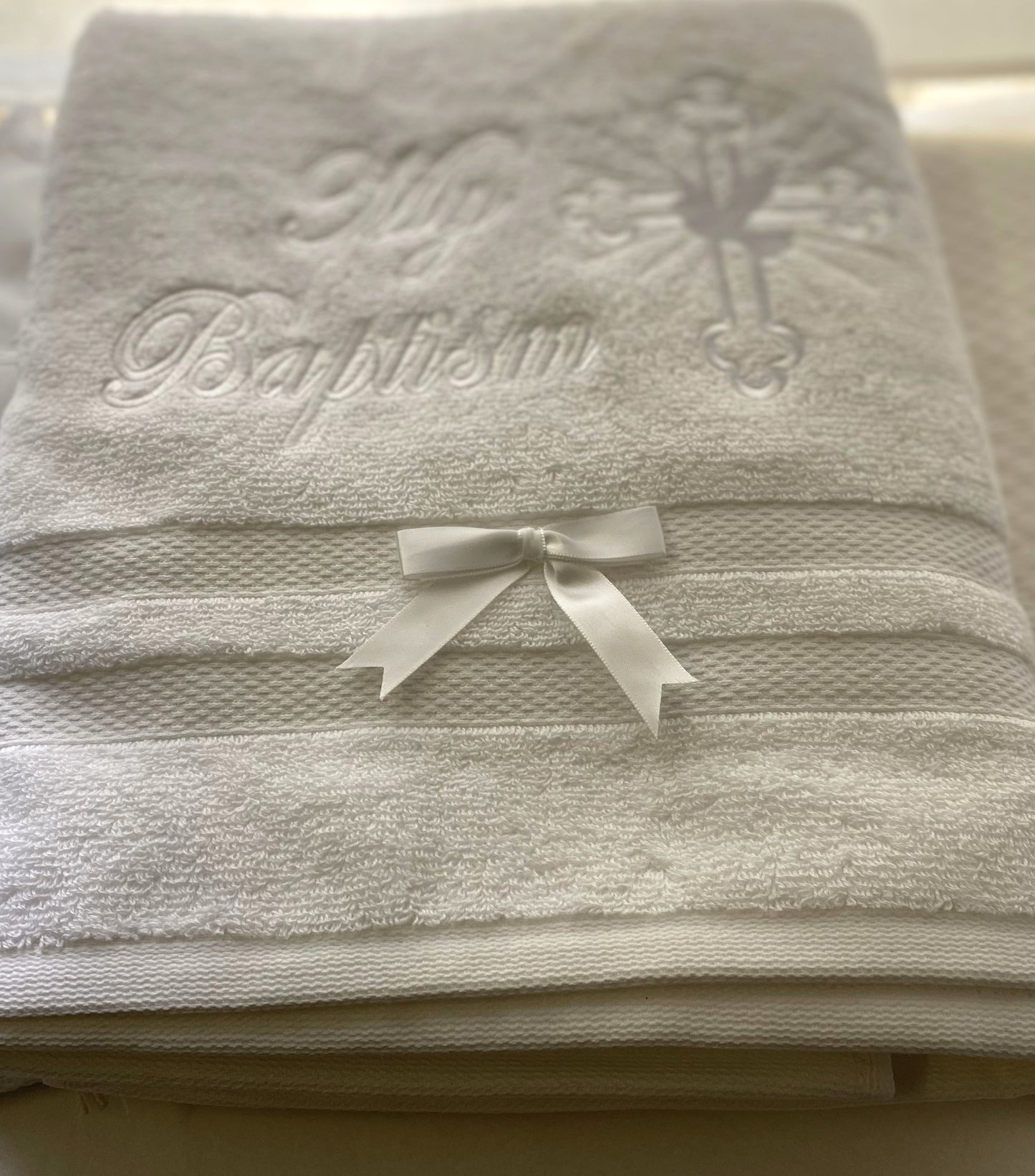 Towel White Embroidery