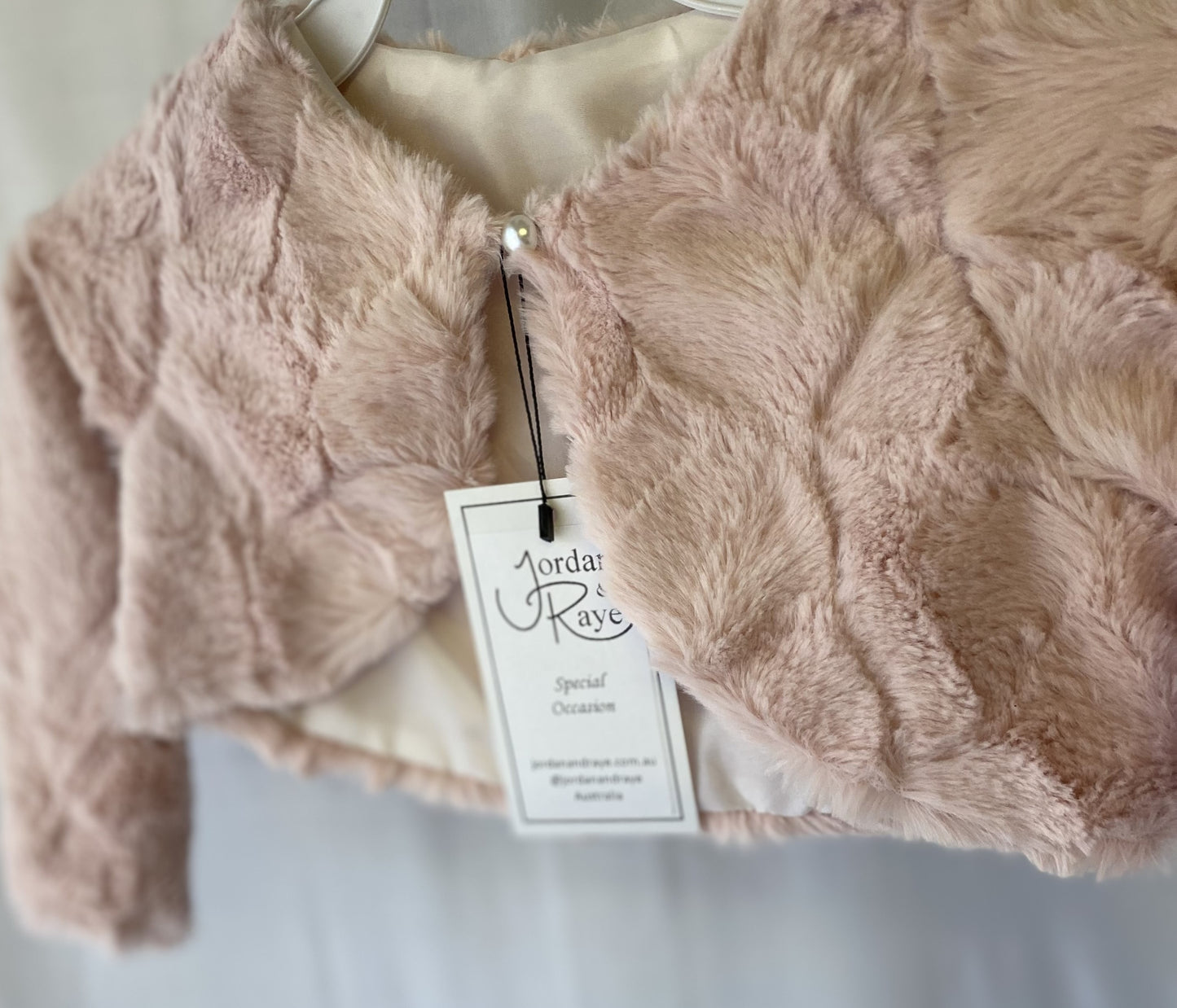 Faux Fur Soft Marble Bolero Blush