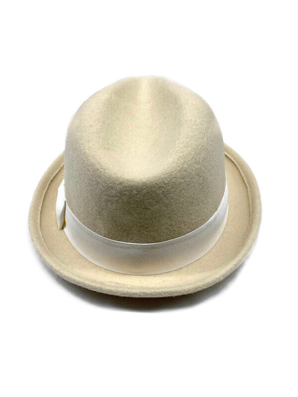 Classic Fedora/Trilby Wool Hat Ivory