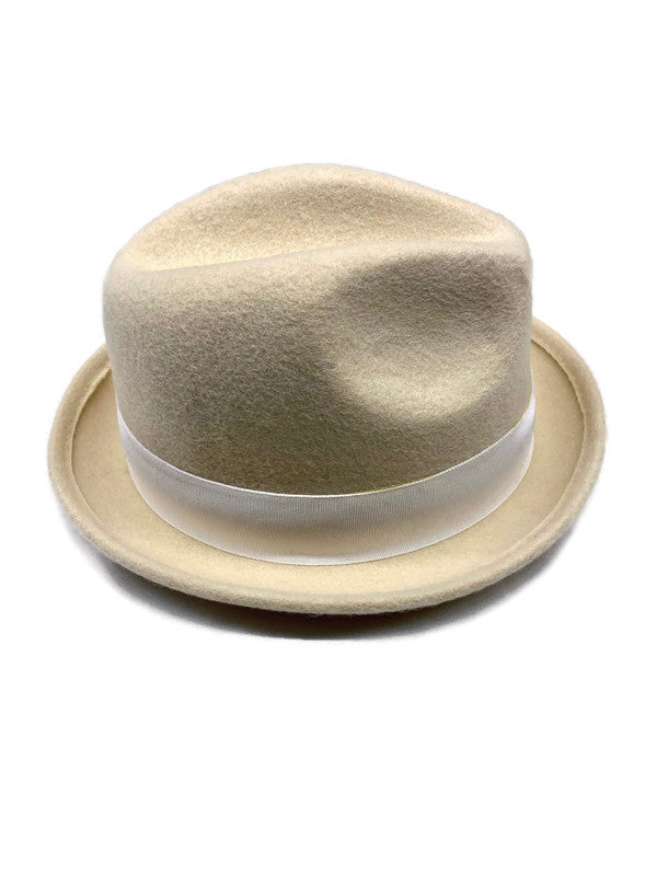 Classic Fedora/Trilby Wool Hat Ivory