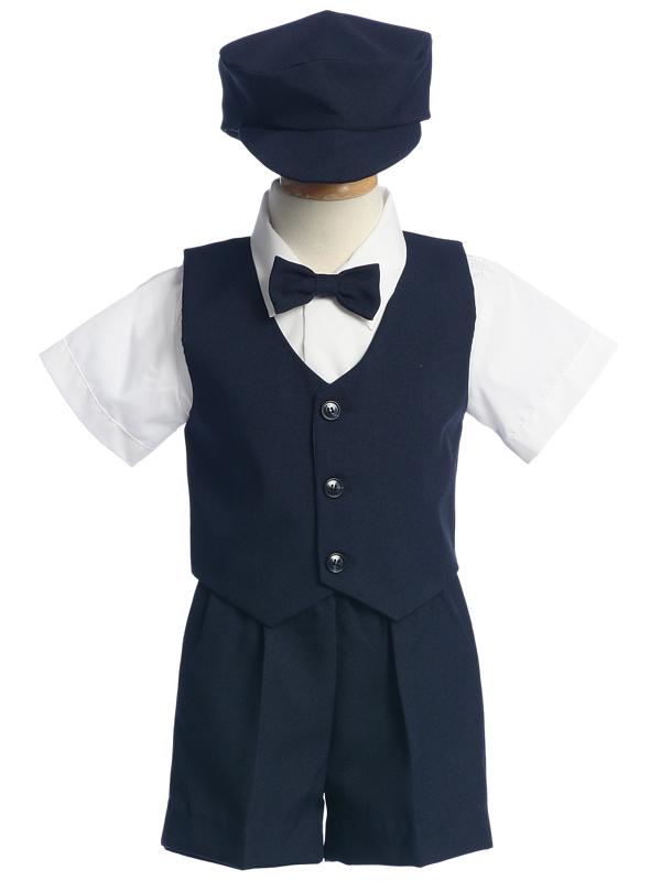 Navy Vest and Shorts Set