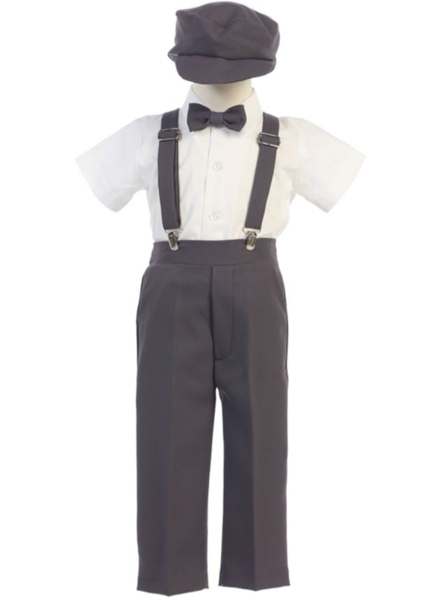 Suspender Trousers Set Charcoal