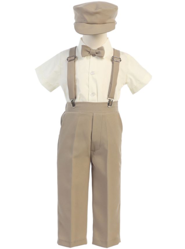 Suspender Trousers Set Tan/Khaki