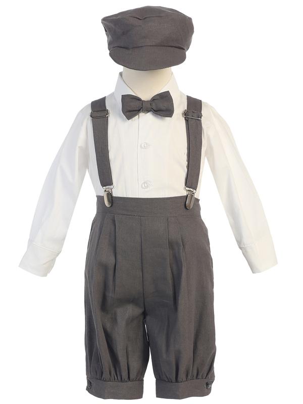 Linen Suspender Set Charcoal