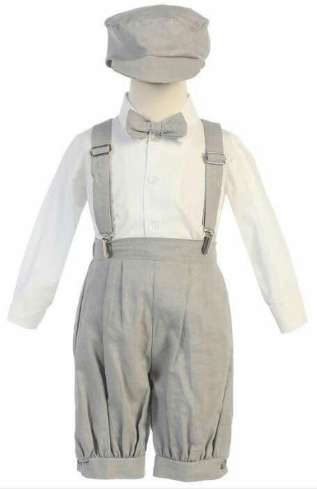 Linen Suspender Set Grey