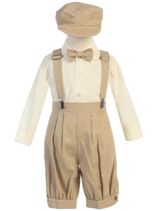 Linen Suspender Set Tan/Khaki