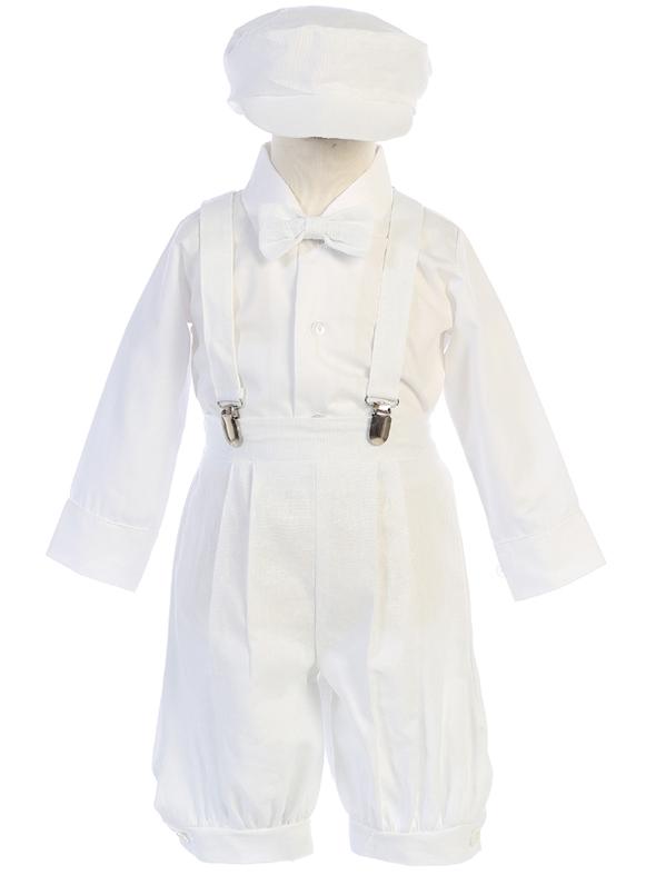 Linen Suspender Set White