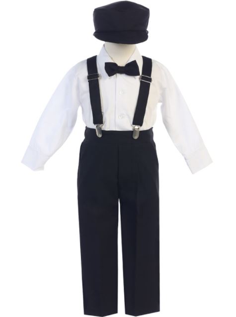 Suspender Trousers Set Black