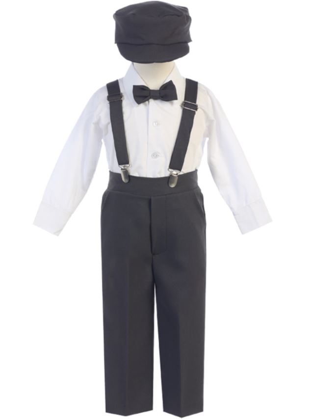 Suspender Trousers Set Charcoal