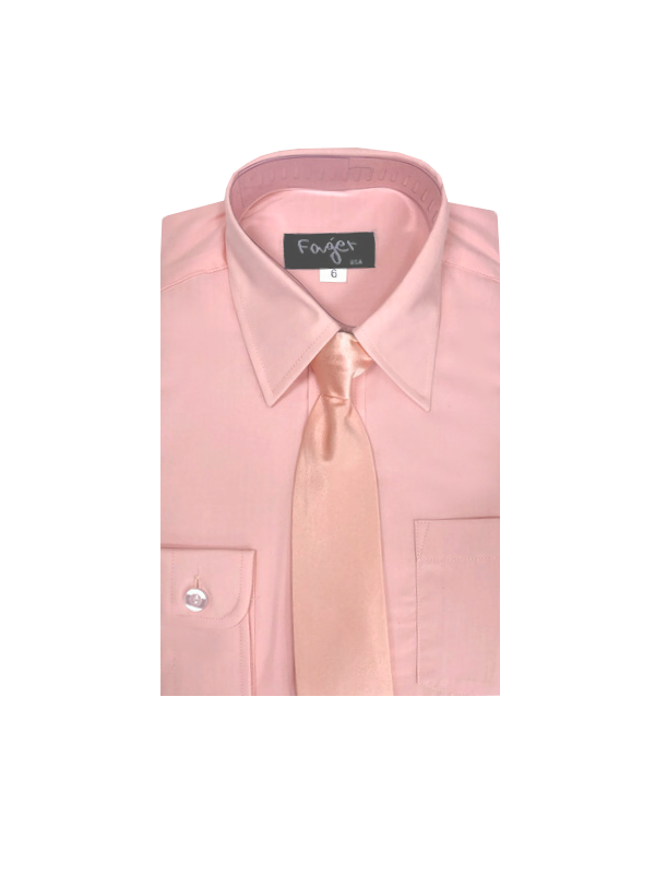 Blush Peach Regular Fit with Tie