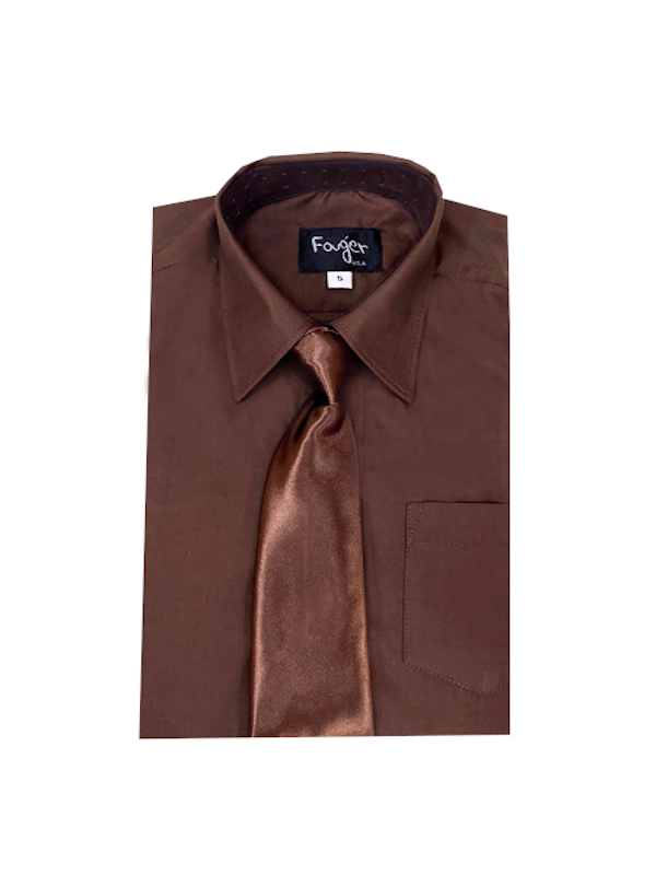 Chocolate Regular Fit with Tie