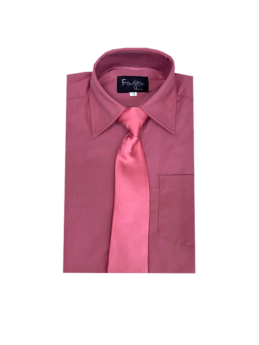 Dusty Rose Regular Fit with Tie