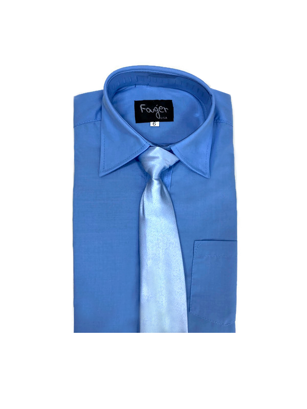 Light Blue Regular Fit with Tie