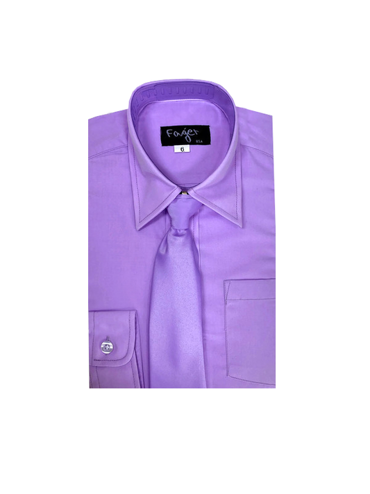 Lilac Regular Fit with Tie