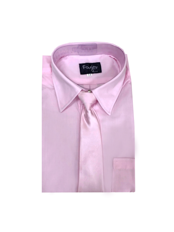 Pink Regular Fit with Tie