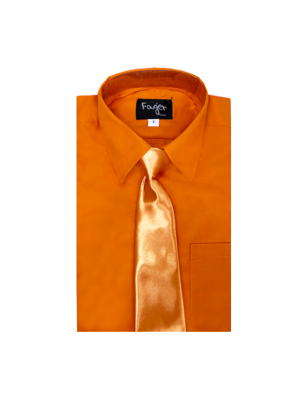 Orange Regular Fit with Tie