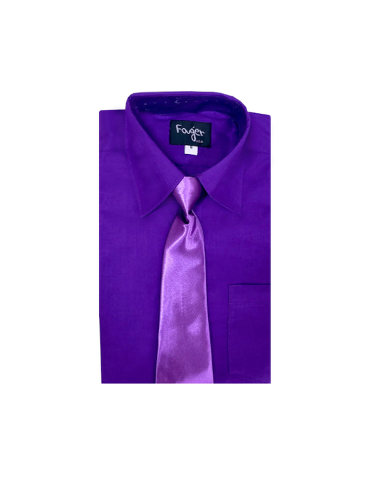 Purple Regular Fit with Tie