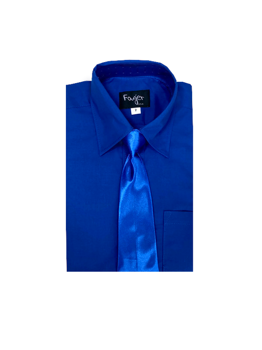 Royal Blue Regular Fit and Tie