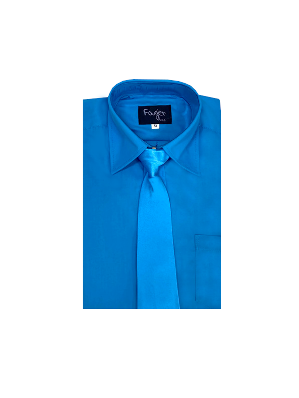 Turquoise Regular Fit with Tie