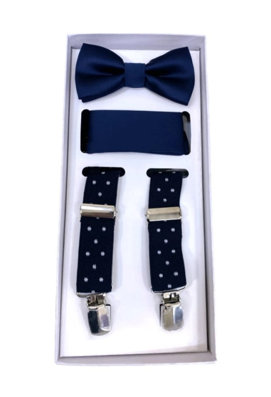 Navy Polka Dot Set